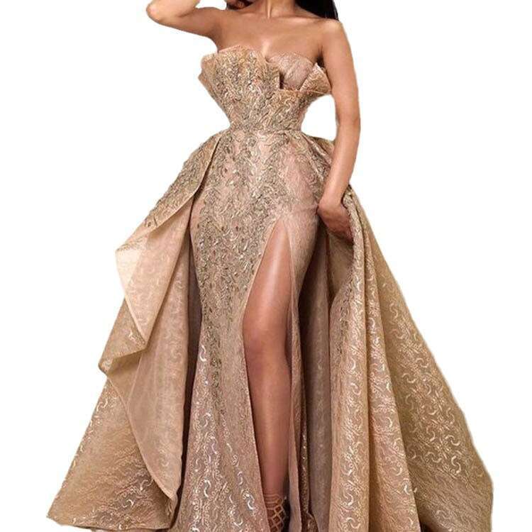 White Dress Maxi Dress 2025 New Women's Dress Sexy Strapless Long Skirt Temperament Evening Gown KQ