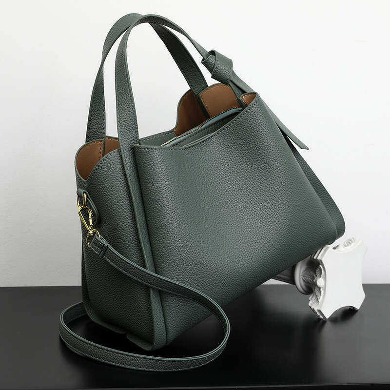 Soft leather handbag, women's vegetable basket, high-end sense, crossbody, atmospheric water bucket, shoulder bag, 2025 temperament versatile, ne