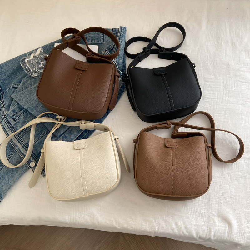 New Women's High Quality Texture Bucket Bag New Multi functional Shoulder Bag Fashionable and Casual Trendy Women's Shoulder Bag Solid Color