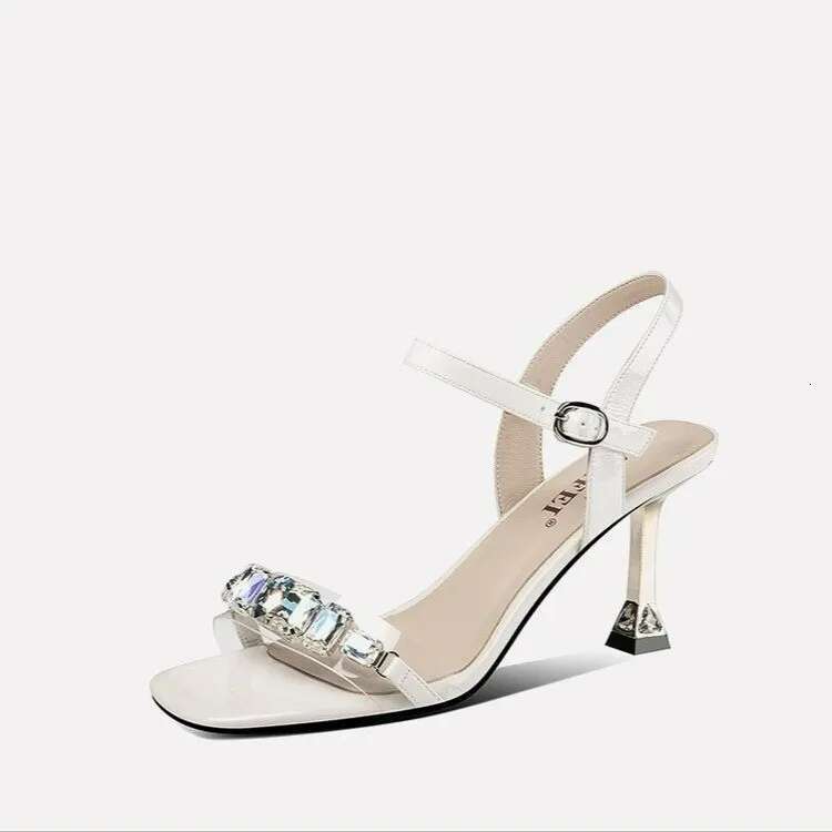 Fashion Ladies Shoes 2025 New Buckle Strap Women's Crystal Office and Career Summer Open Toe Plus Size Heeled Sandals