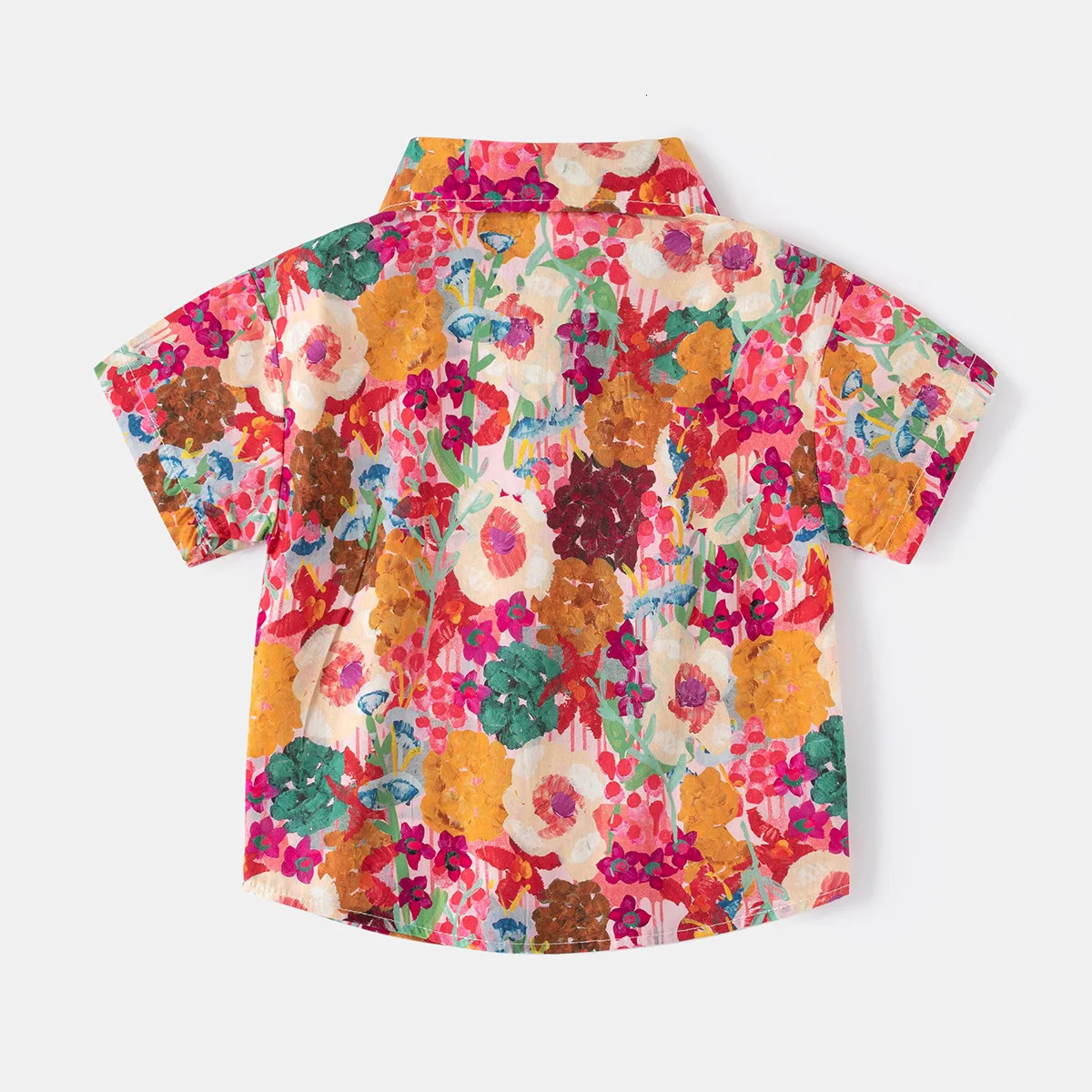 Summer Boys Shirt Floral Short Sleeve Turn-down Collar Boys Shirts Children Top Wear Kids Clothes Fashion Beach Wear 250515