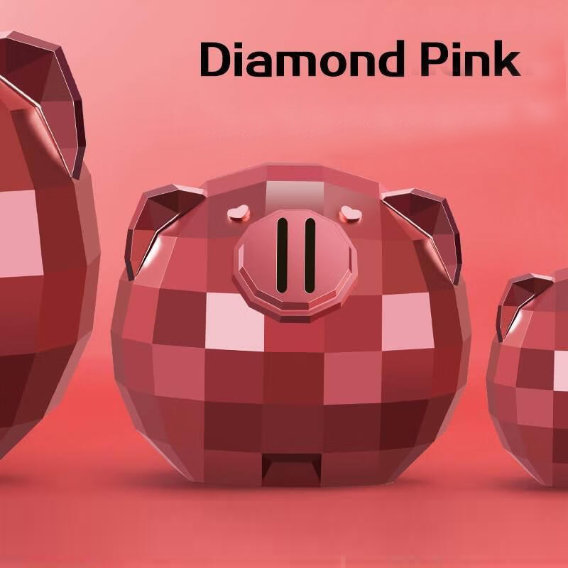 Red geometric pig decoration piggy bank