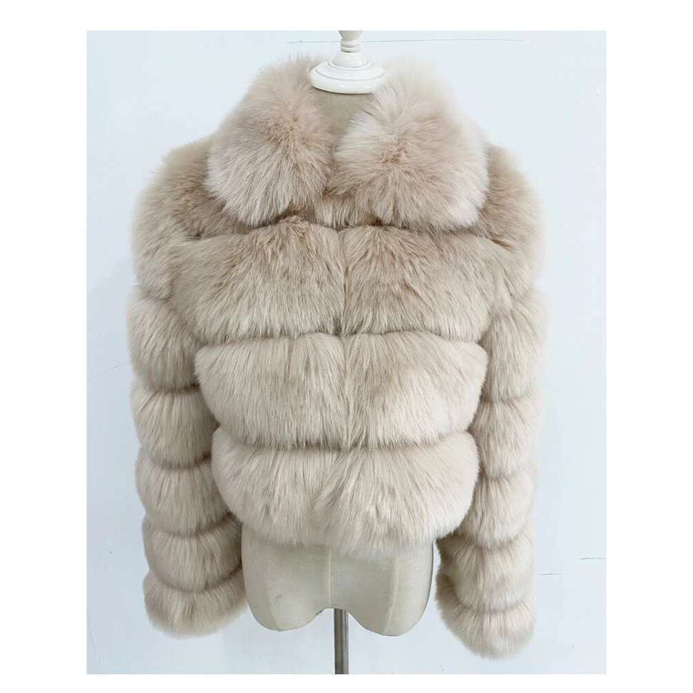 ZADORIN Fashion Cropped Top FAUX Fox Coat Turn Down Collar Winter Coats Women Fluffy Fur Jacket