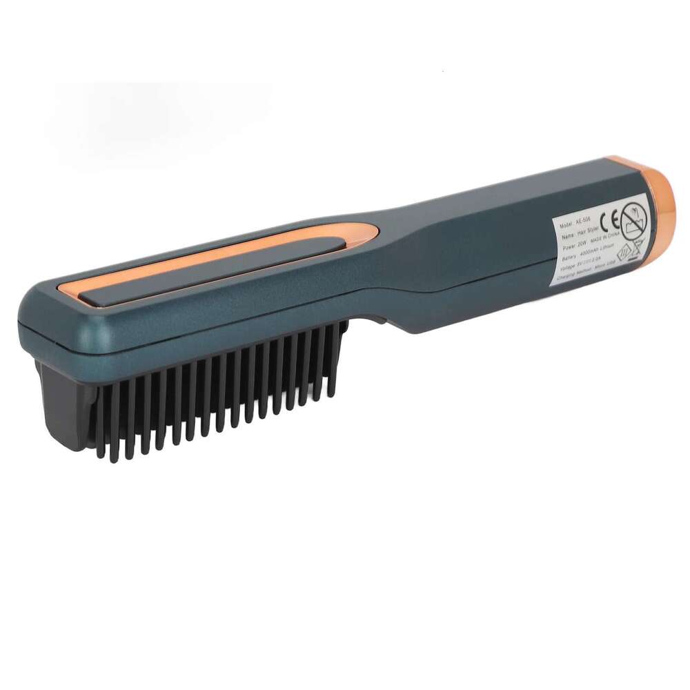 Cordless Brush Atrovirens Portable Hair Straightener Lightweight 3 Temperature Levels Prevents Scald For Men