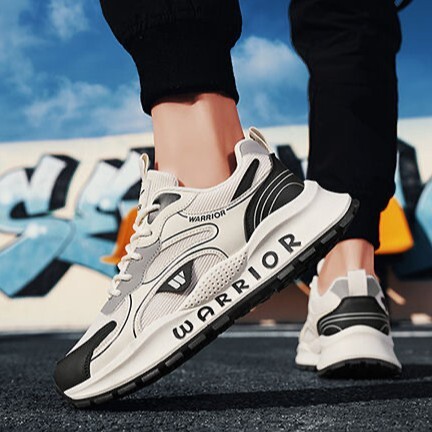 Men's spring 2025 new casual mesh wear-resistant running sports trend simple design fashionable dad shoes