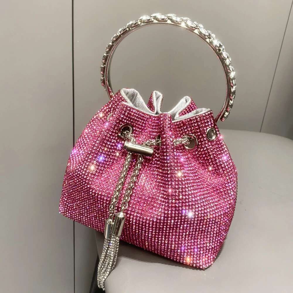 purses and handbags for women Designer bucket clutch purse evening banquet bag Crystal rhinestone shoulder bags