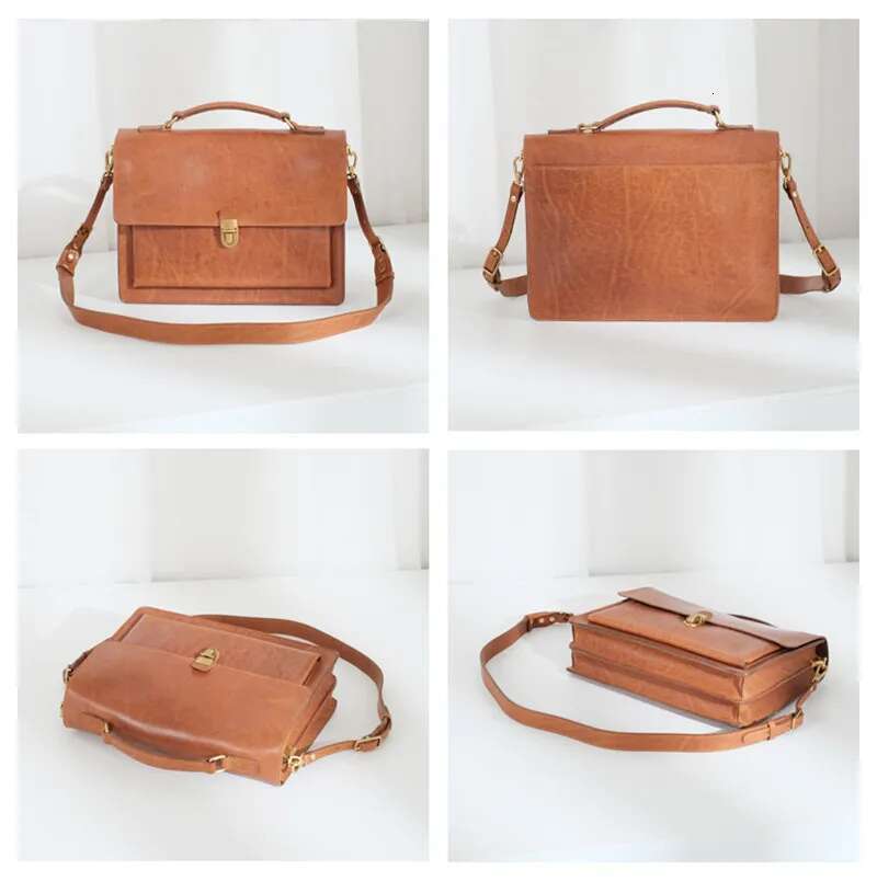 PNDME Fashion Genuine Leather Women's Briefcase Designer Business Casual Real Cowhide Work Handbag Lock Messenger Bag