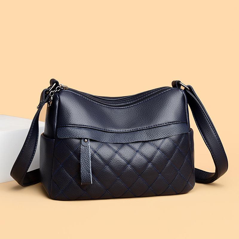 New women's multifunctional layered shoulder bag, crossbody bag, retro high-end texture, solid color crossbody bag, casual and simple style desig