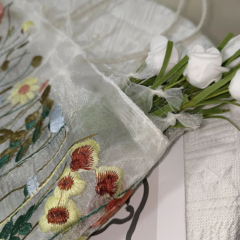 Selling European And American Fashion Womens Bag Mesh Full Hand Embroidered Flower Shoulder Bag Handbag Lace Tote Bag L 250515