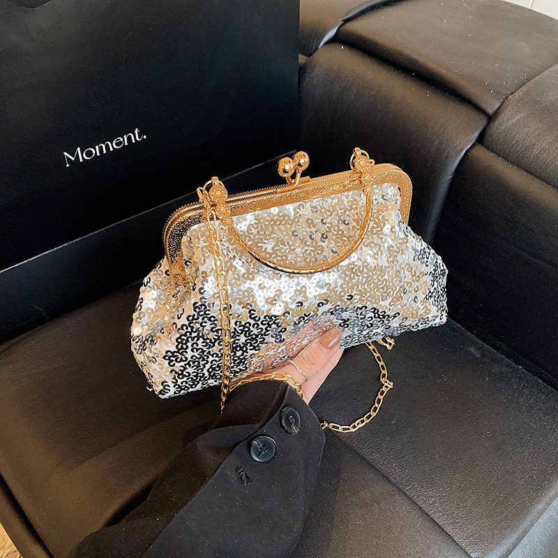 Sequin Pearl Chain Luxury Bag Handbag New Free Delivery Designer Bag Single Shoulder Crossbody Stylish Women's Banquet Bag Trendy And Versatile