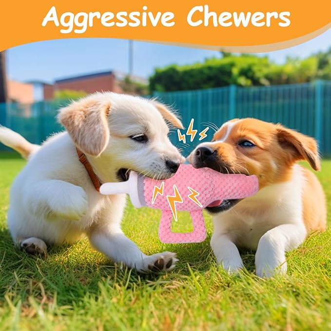Squeaky Dog Toys Cute Pink Water Cup with Handle,Upgrade Interactive Dog Chew Toys, Funny Boy Girl Dog Stuff Toy, Plush No Mess Chew and Play E71