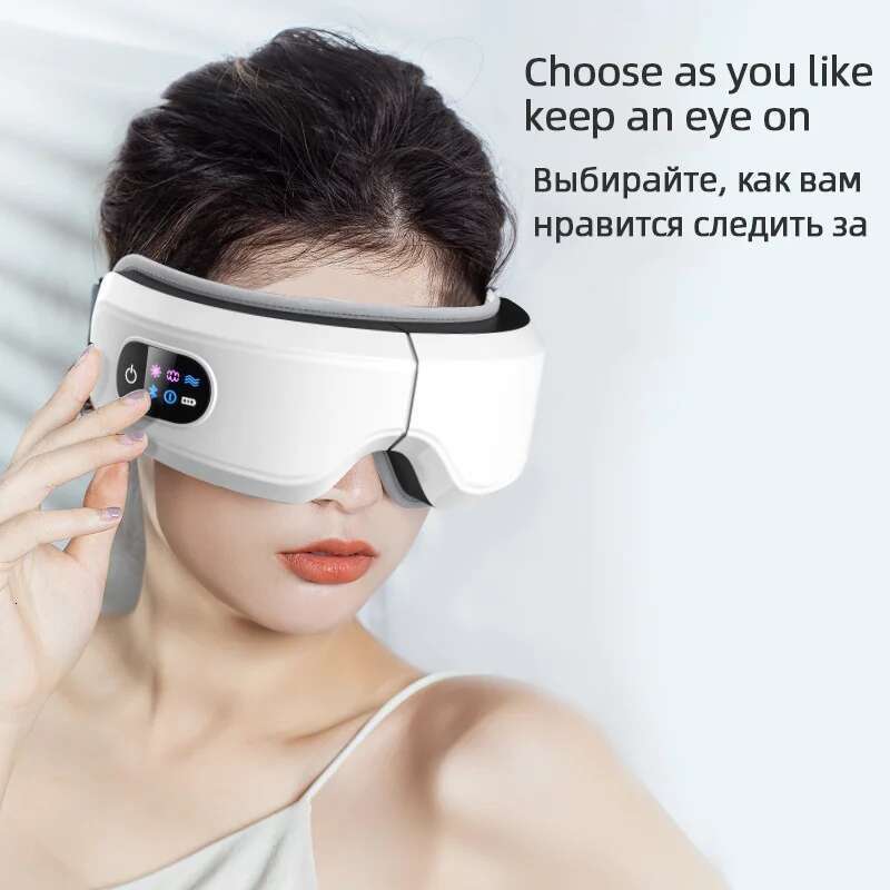 Massager Heating Eyes Mask With Music Airbag Massage For Migraines, Dry Eye, Eye Strain, Dark Circles Relief Improve Sleep