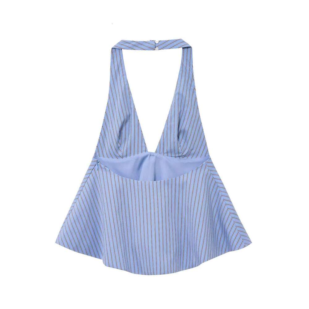 UNIZERA women's with bow decoration hanging neck collar and backless suspender style summer new vest top