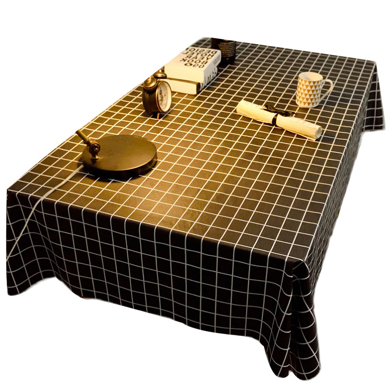 A0910 solid color PVC tablecloth waterproof and oil-proof wash-free simple rectangular home fabric table mat restaurant tablecloth wholesale