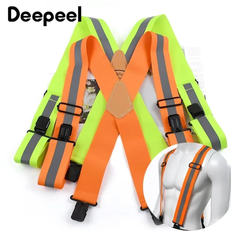 Heavy Duty Work Suspenders for Men X-Back Gripper Clasps Adjustable Strap Fully Elastic Adult Widen Mens Suspenders 250515