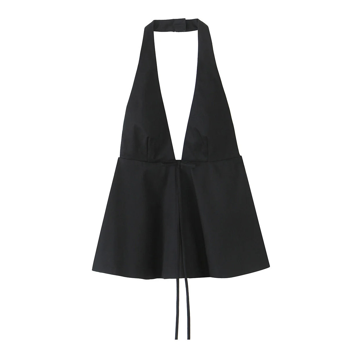 Zevity Women Chic Deep V Neck Bow n Sleeveless Halter Camis Tank Lady Summer Backless Slim Zipper Shirt Blouse Tops LS9165 250515