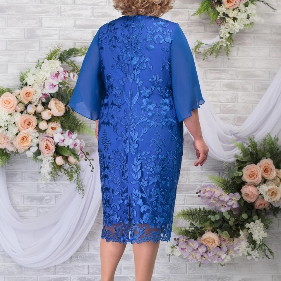 3XL 4XL 5XL Plus size womens wedding dress guest party oversized lace floral slim and elegant 250506