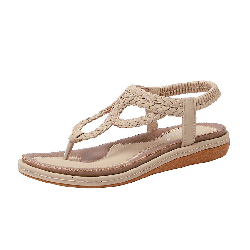 Top quality Brand High Quality New Style Free Delivery Designer Bag 2025 Summer New Knitted Casual Flat Bottom Comfortable Large Women's Sandals