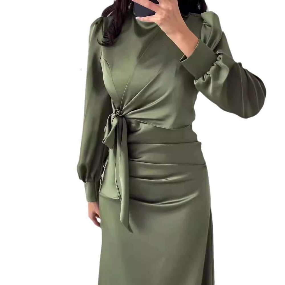 2024 Spring/Summer New with Tie, Slim Fit, High Waist Dresses, Elegant Dress Dresses for Women