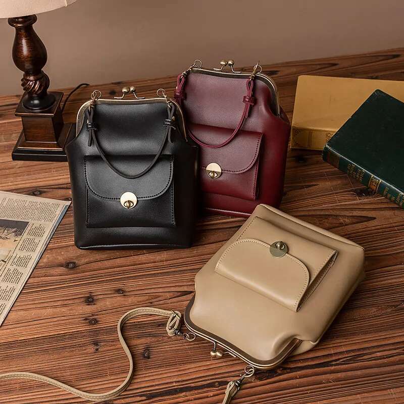 NIGEDU Women Shoulder Bags Korean Style Metal Buckle Clip Ladies Handbags PU Leather Lady Sling Bag Female Crossbody Bag Purses