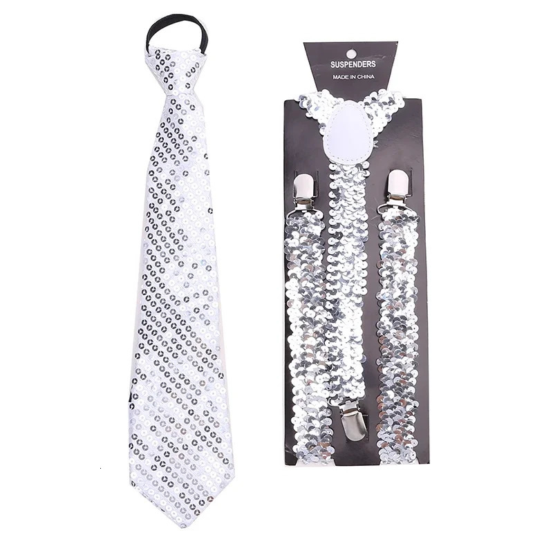 Shinning Sequin Suspenders for Men and Woman Elastic Wide Adjustable Heavy Duty Strong Pant Clip Suspender Costume 250515