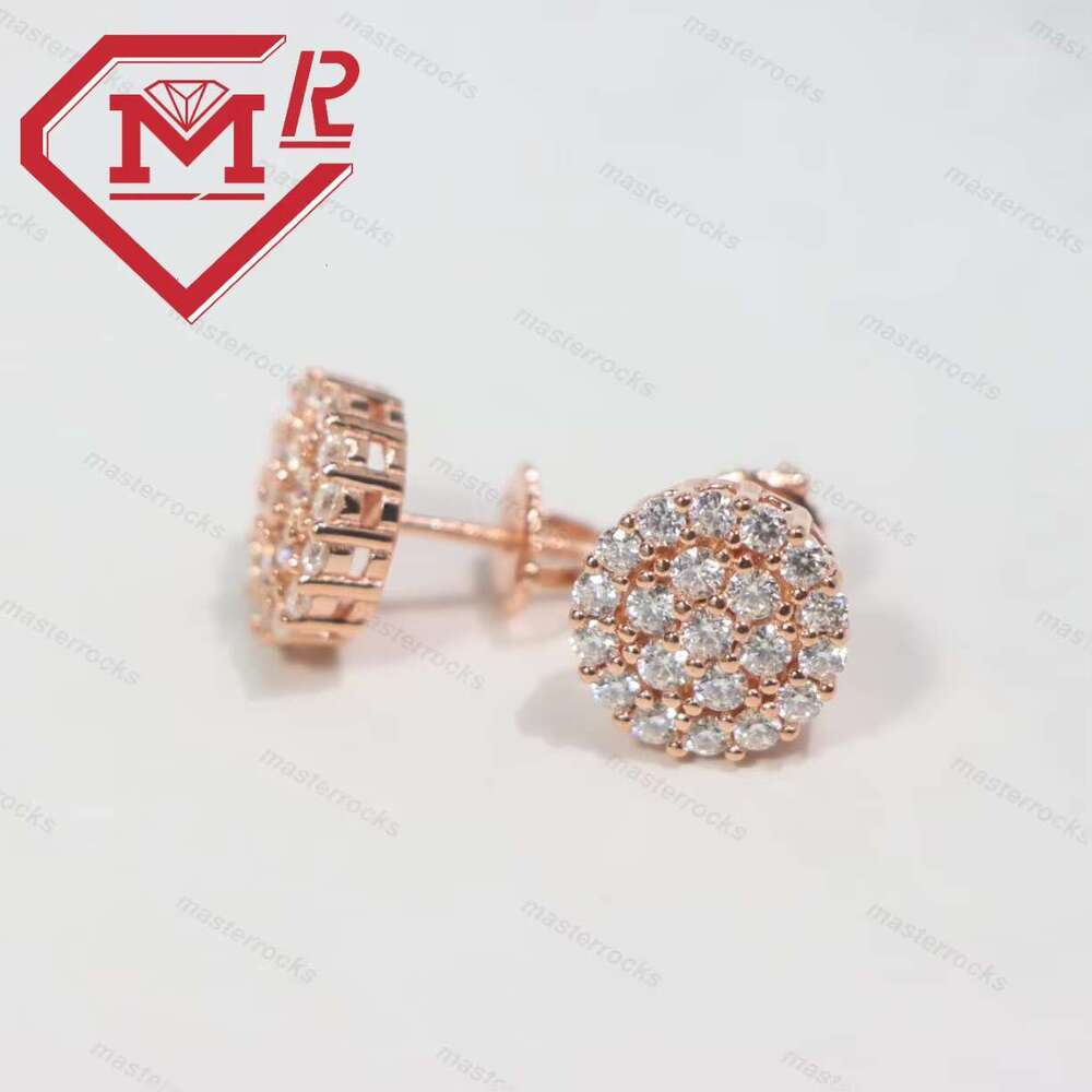 Flower cluster shaped stud screw back elegant chilled with pyroxene pure sier earrings