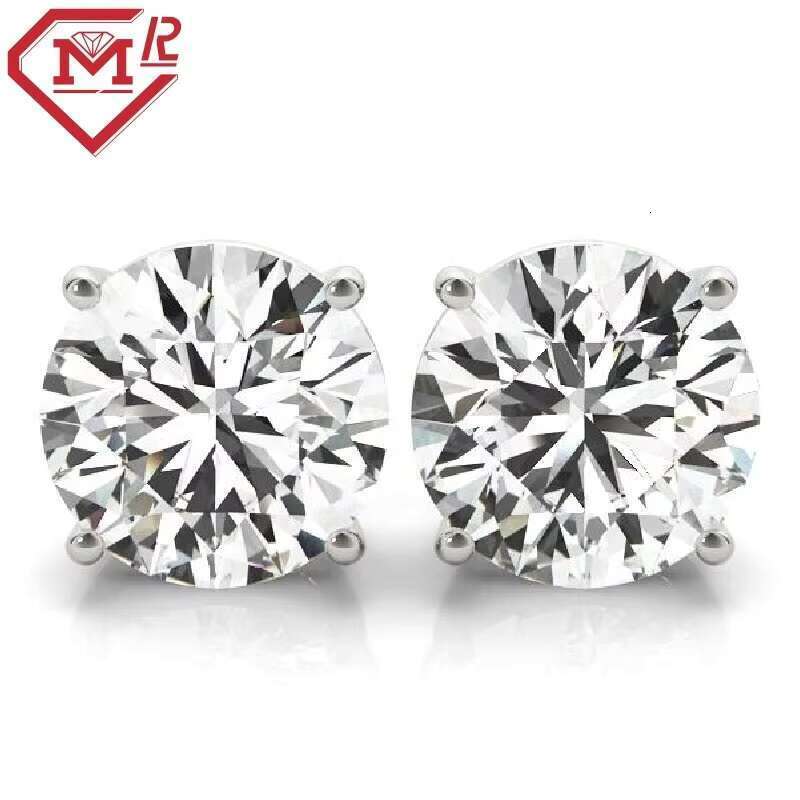 4-pack genuine 10k with screw back VVS round silicone earrings for both men and women