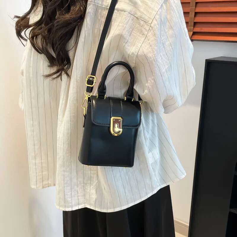 2025 Mini Square Tote Bag, Two-Tone Convertible Crossbody With Detachable Chain Strap