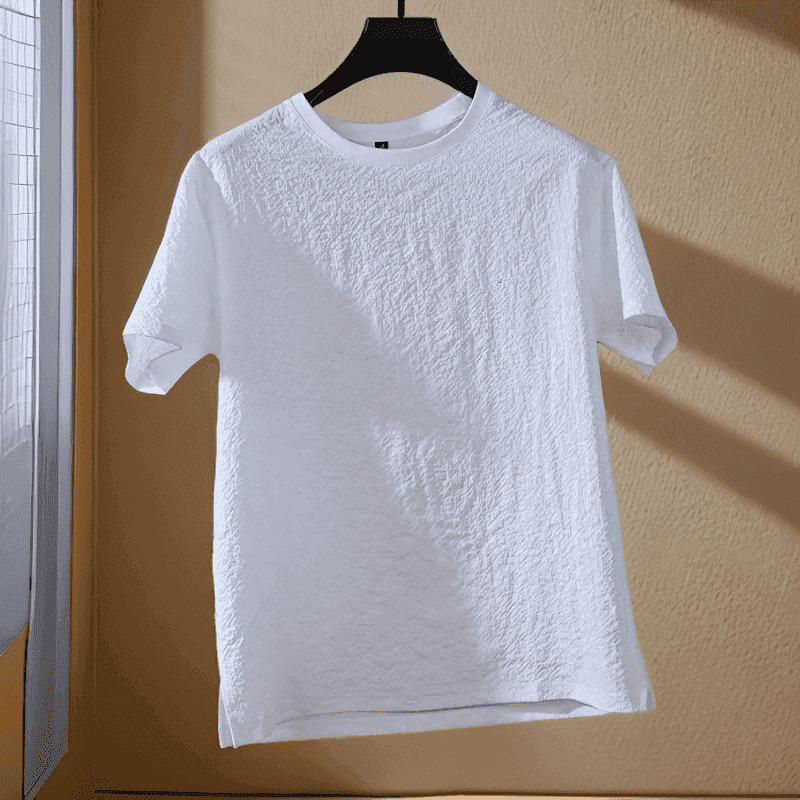 Men's summer new wide open bottom hem designer versatile breathable short sleeved fashionable T-shirt