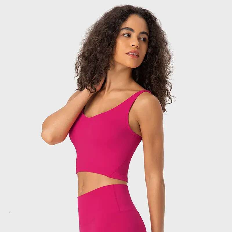 2054-Gym Clothes Women Underwears Yoga Tank Tops Light Support Sports Bra Fiess Lingerie Breathable Workout Brassiere U Back Sexy Vest with Removable 