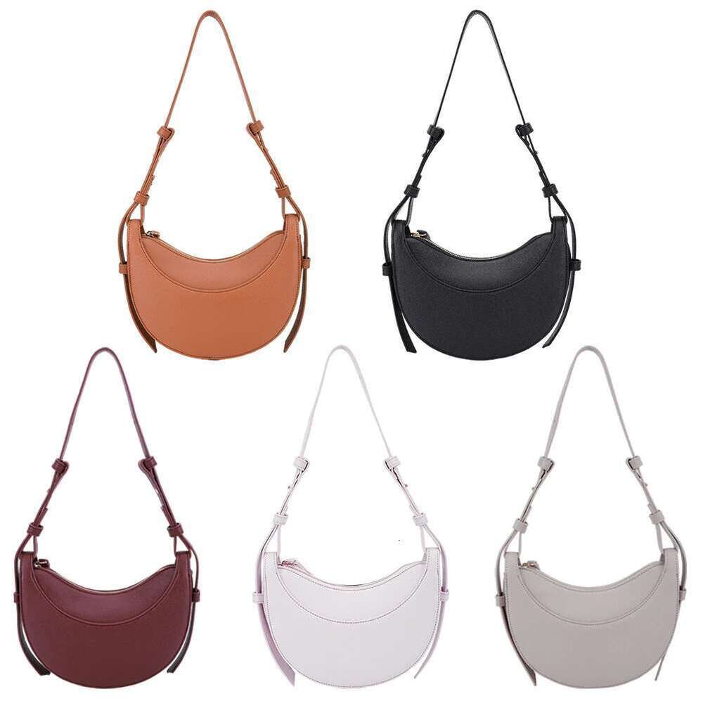 Women Tote Bags Casual Hobo Brand Handbag Large Capacity PU Half Moon Crescent Saddle Shoulder Commuting Bag