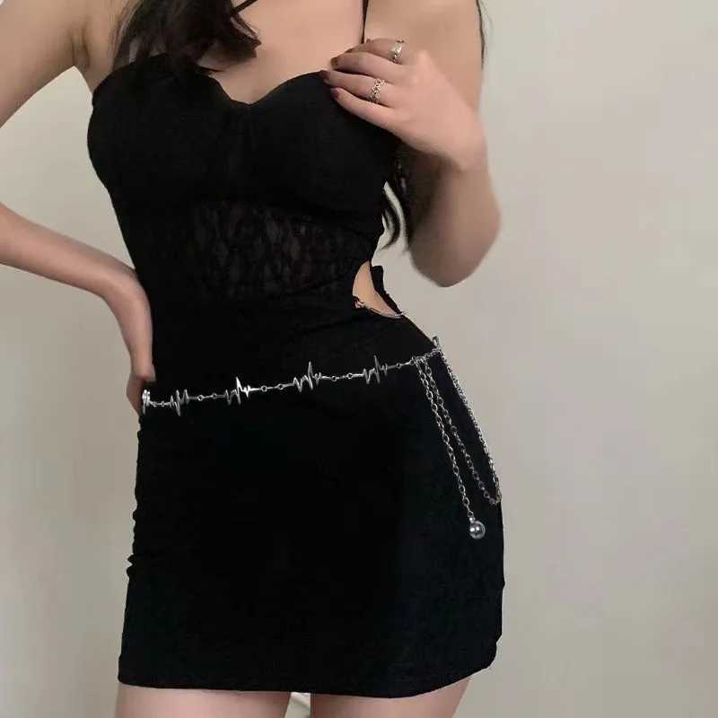 Bohemia Single-layer Lightning Shaped Alloy Waist Chain Street Photography Womens Body Chain Jewelry Y250515