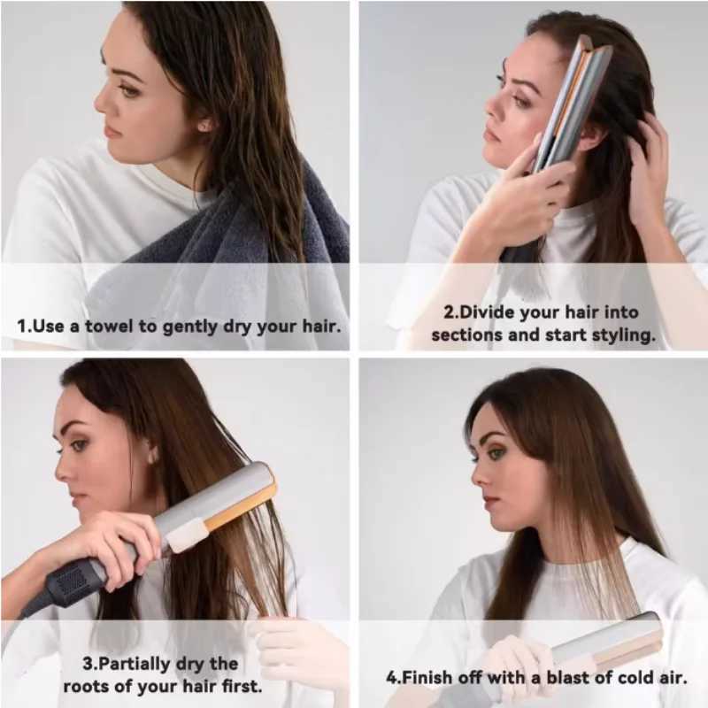 Professional straight plate without damage to hair dry and wet hair straightener and hair dryer negative ion styling tool R250515 PTYJ