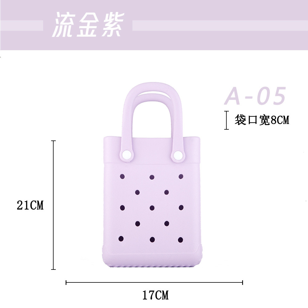 EVA And Cute Small Square Cartoon Ins Hole Jelly Beach Handbag Shoulder Bag