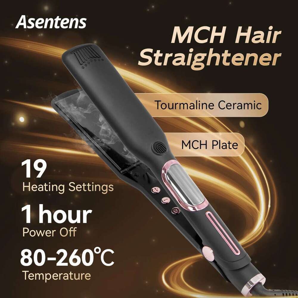 TQ-H1 Professional Straightener Ceramic Digital LCD Display Instant Heating Curling Iron Hair Curler Adjustable Temperature