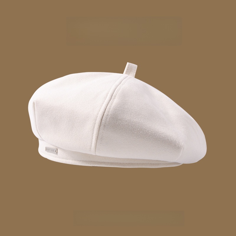queen of the word 2 Beret women's spring and autumn black octagonal hat large head circumference round face retro painter hat
