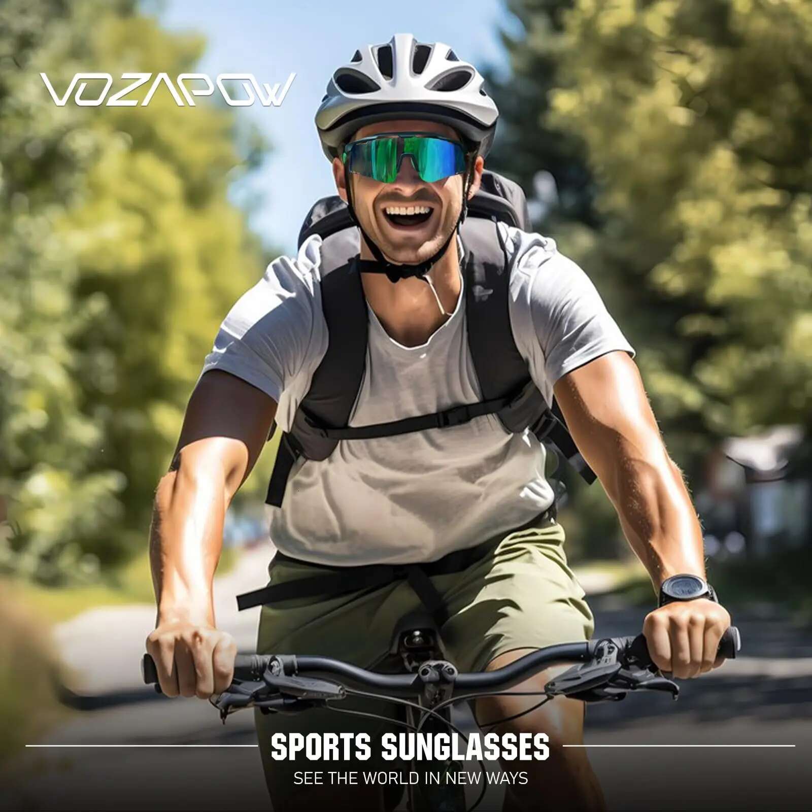Vozapow Cycling Glasses Men Women Polarized MTB Racing Bike Sunglasses Driving Baseball Goggles UV400 Protection Sports Eyewear