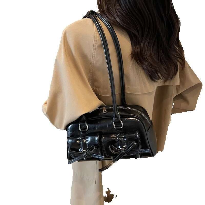 Small high-end single shoulder with high aesthetic value, ballet style bow, summer new women's bag, exquisite and fashionable crossbody bag Free 