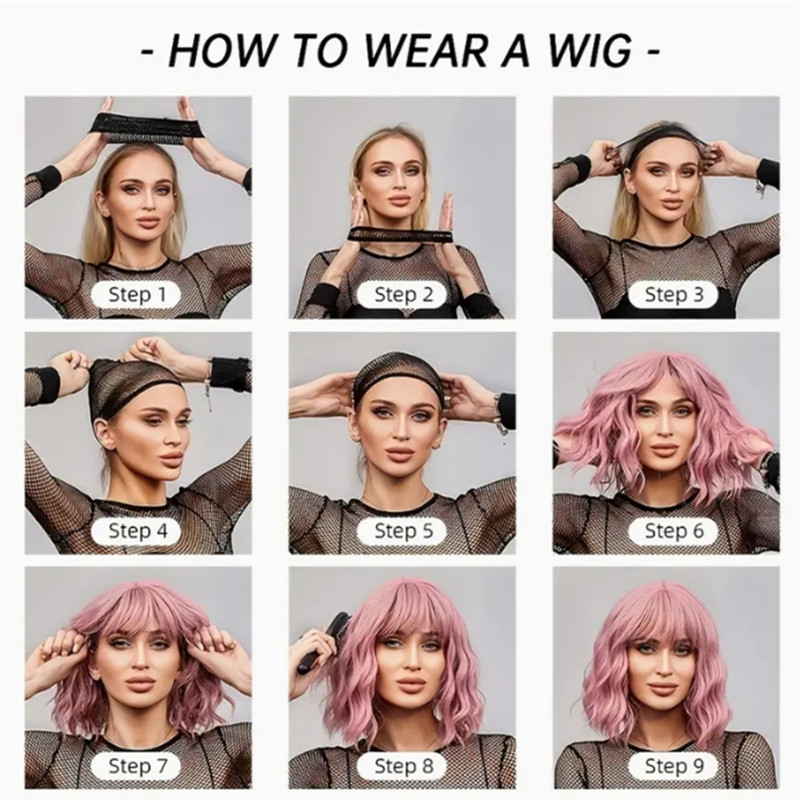 Elegant Female Stylish False Headwear Sleek Black Wigs With Layers & Side Swept Tresses