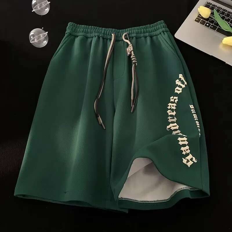M-5XL Men Casual Short Pants Oversize Beach Retro Letters Print Sports shorts Five Points Shorts Men's Clothing