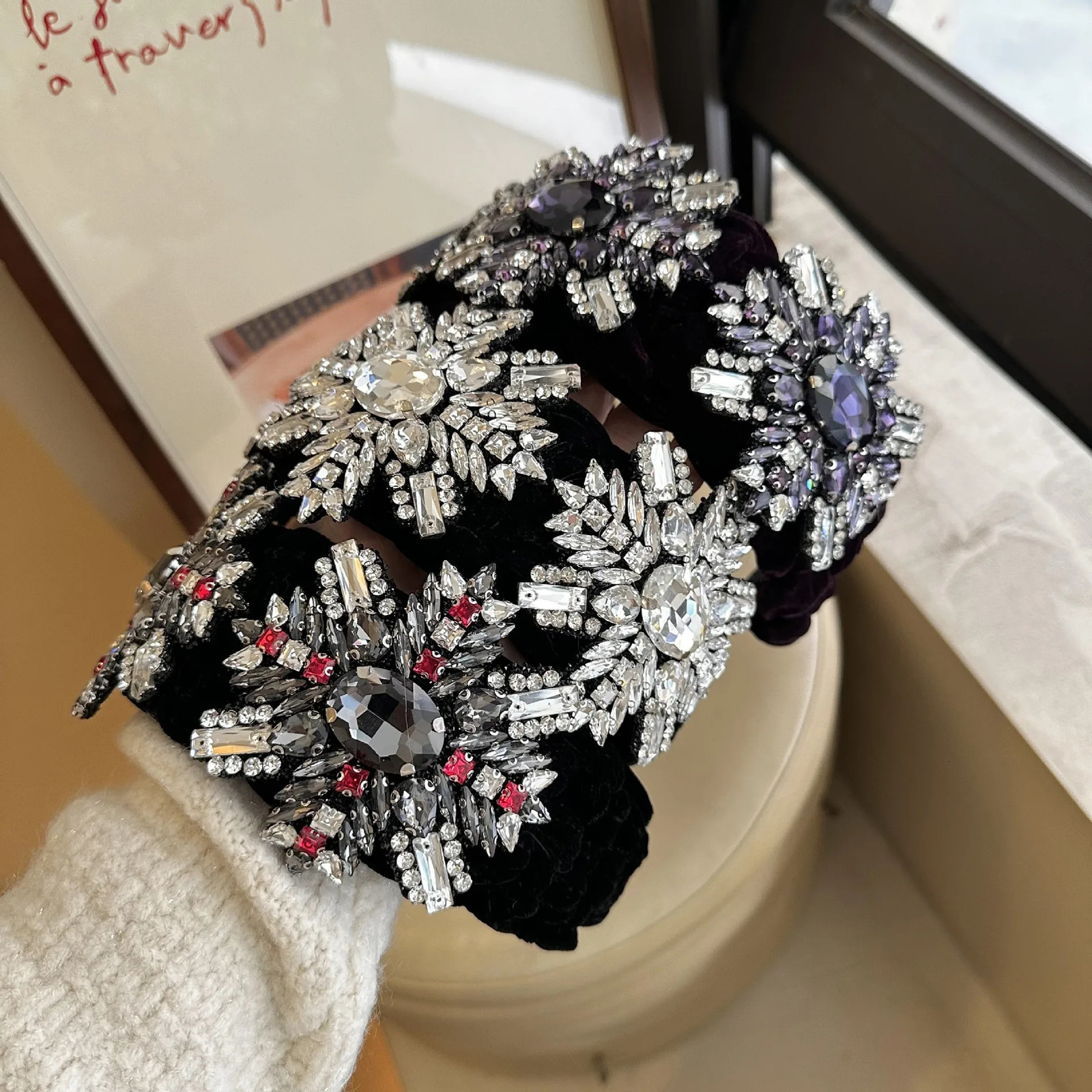 Shiny Rhinestone Crystal Beads Headbands for Women Ladies Hair Hoop Bride Wedding Hair Accessories Girl No-slip Hairbands 250509