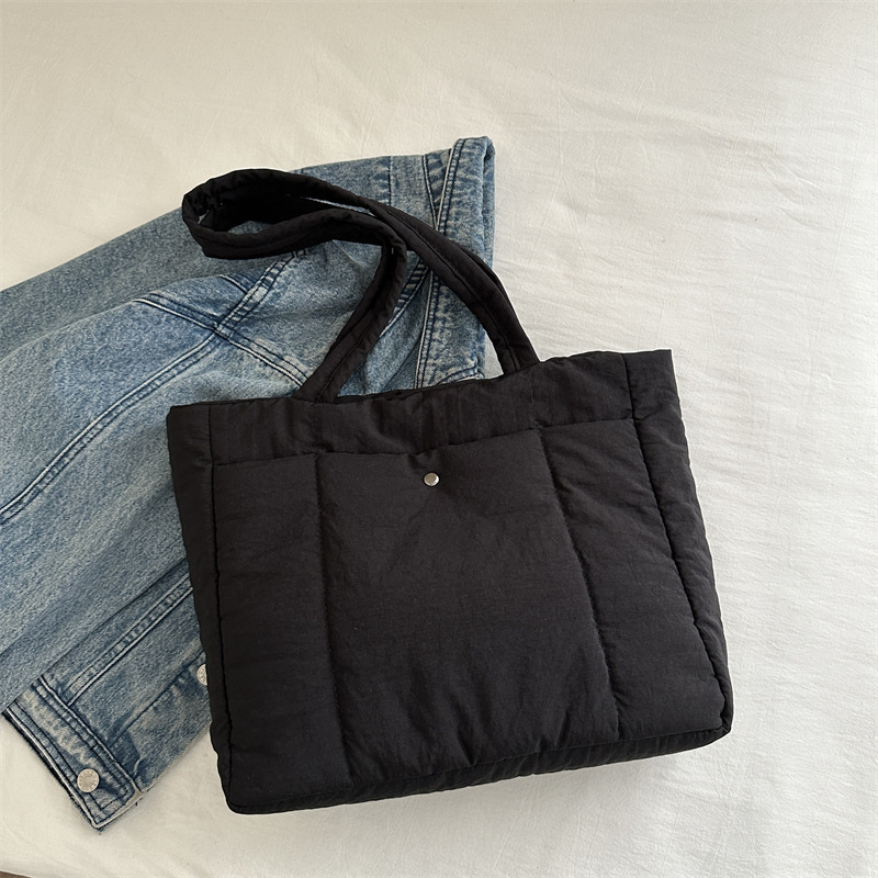 Free Delivery Designer Bag Casual Large Capacity Cotton Girls' Winter Fashion Shoulder Simple And Versatile Canvas Tote Student Luxury Bag