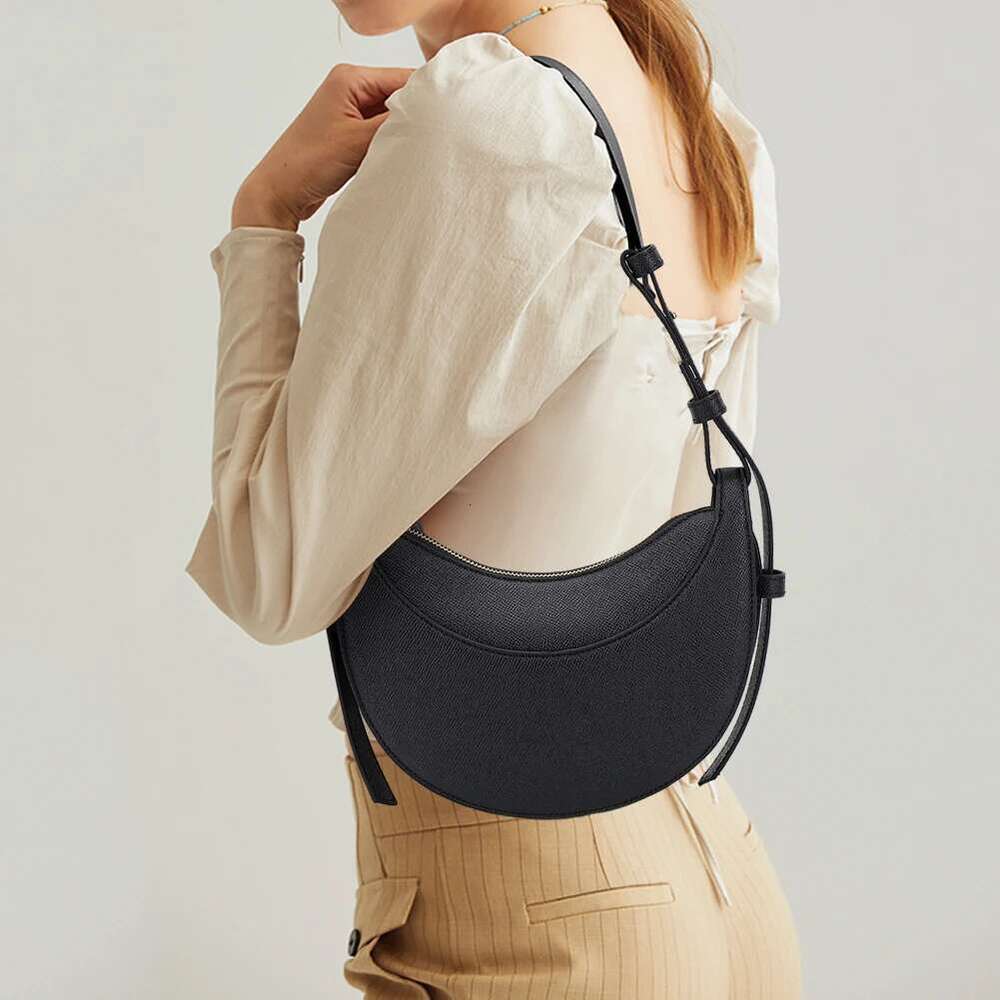 Women Tote Bags Casual Hobo Brand Handbag Large Capacity PU Half Moon Crescent Saddle Shoulder Commuting Bag