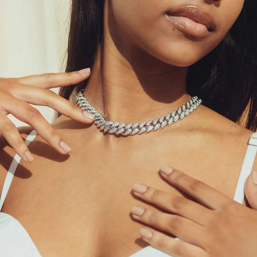 Hip Hop Single Row 925 Silver Bracelet VVS D Color Moissanite Diamond Bracelet Cuban Miami Chain Iced Out Tennis Link Chain