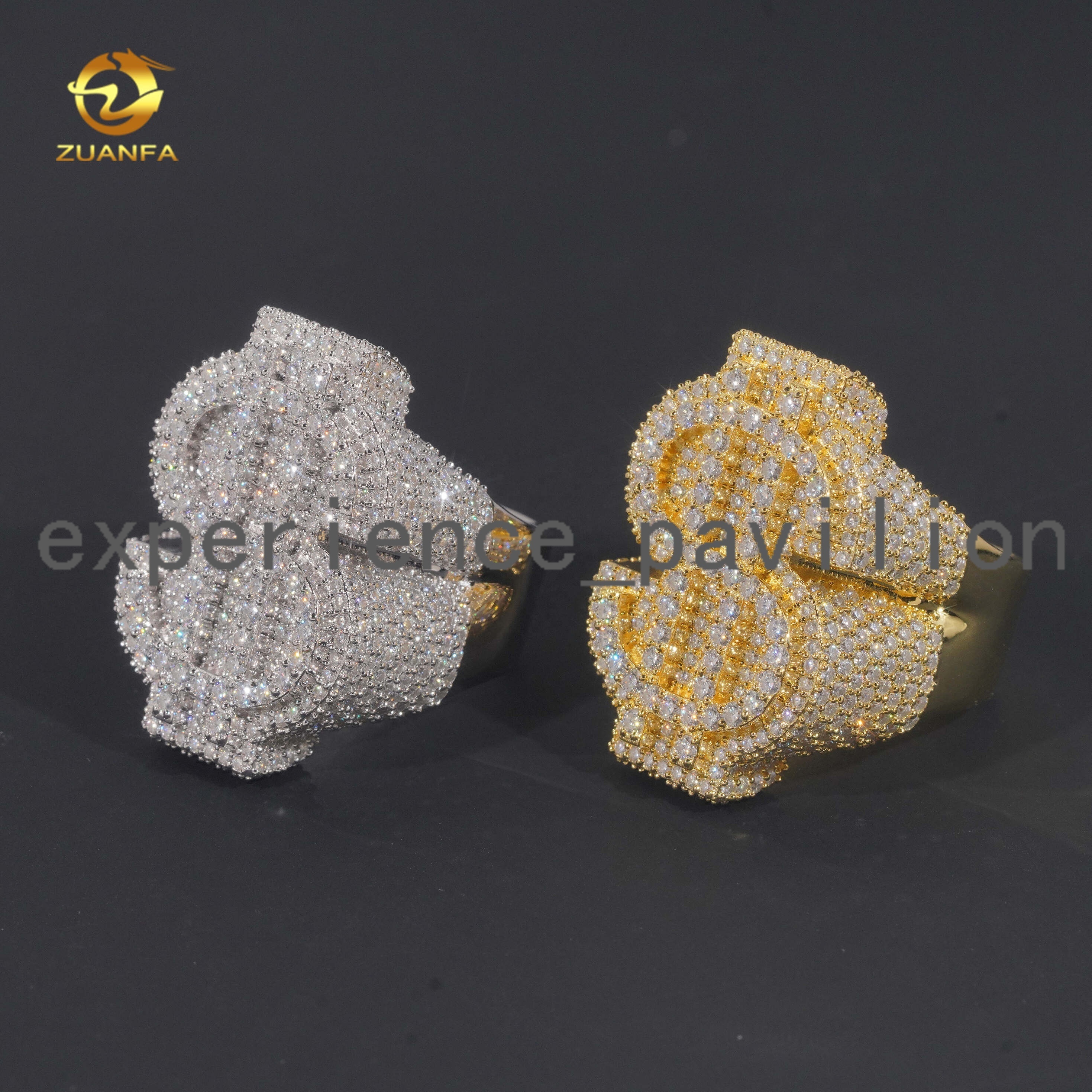 Silver 925 Mens Rings Fine Jewelry Iced Out Vvs Moissanite Custom Hip Hop Lab Diamond Jewelry Dollar Ring