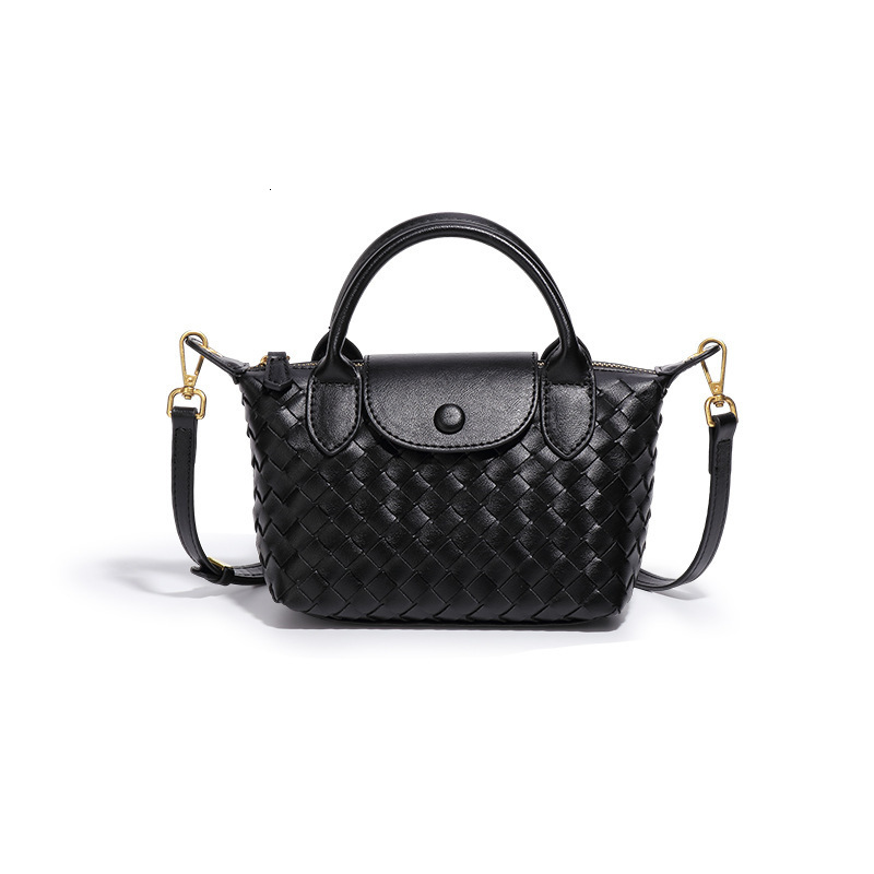 New handmade dumpling bag, fashionable bucket bag, new minimalist women's crossbody bag, high-end texture, trendy diamond grid woven bag, versati