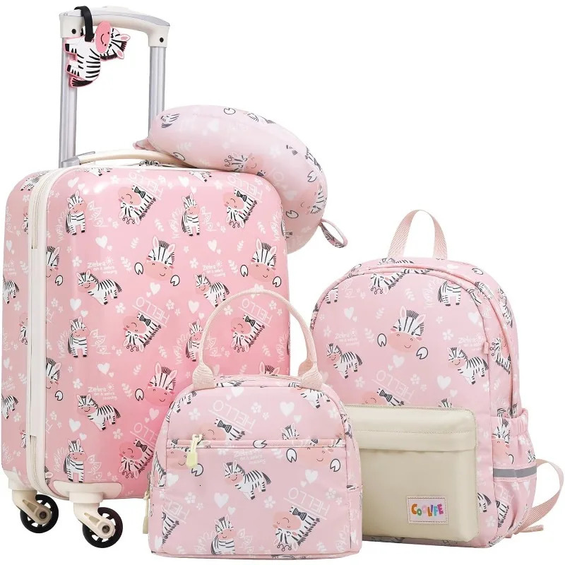 Luggage Set 5 Piece Suitcase Set 16 Carry on Hardside Spinner Toddler Luggage Travel Rolling Luggage 250514