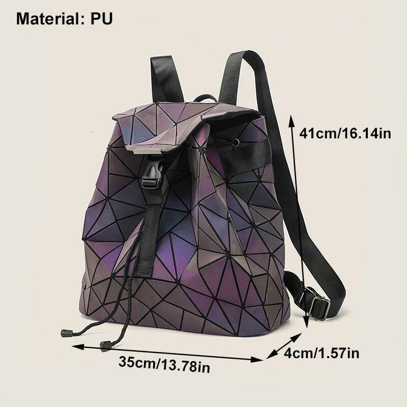 JIOMAY Personality Fashion Designer Bag Large Capcity Geometric Women High-End Texture Travel Backpack