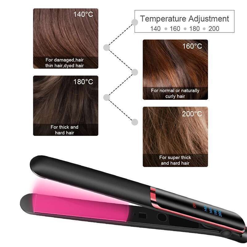 Flat 2-in-1 ceramic coating Hair straightener comb hair Curler care Iron healthy beauty irons flat iron