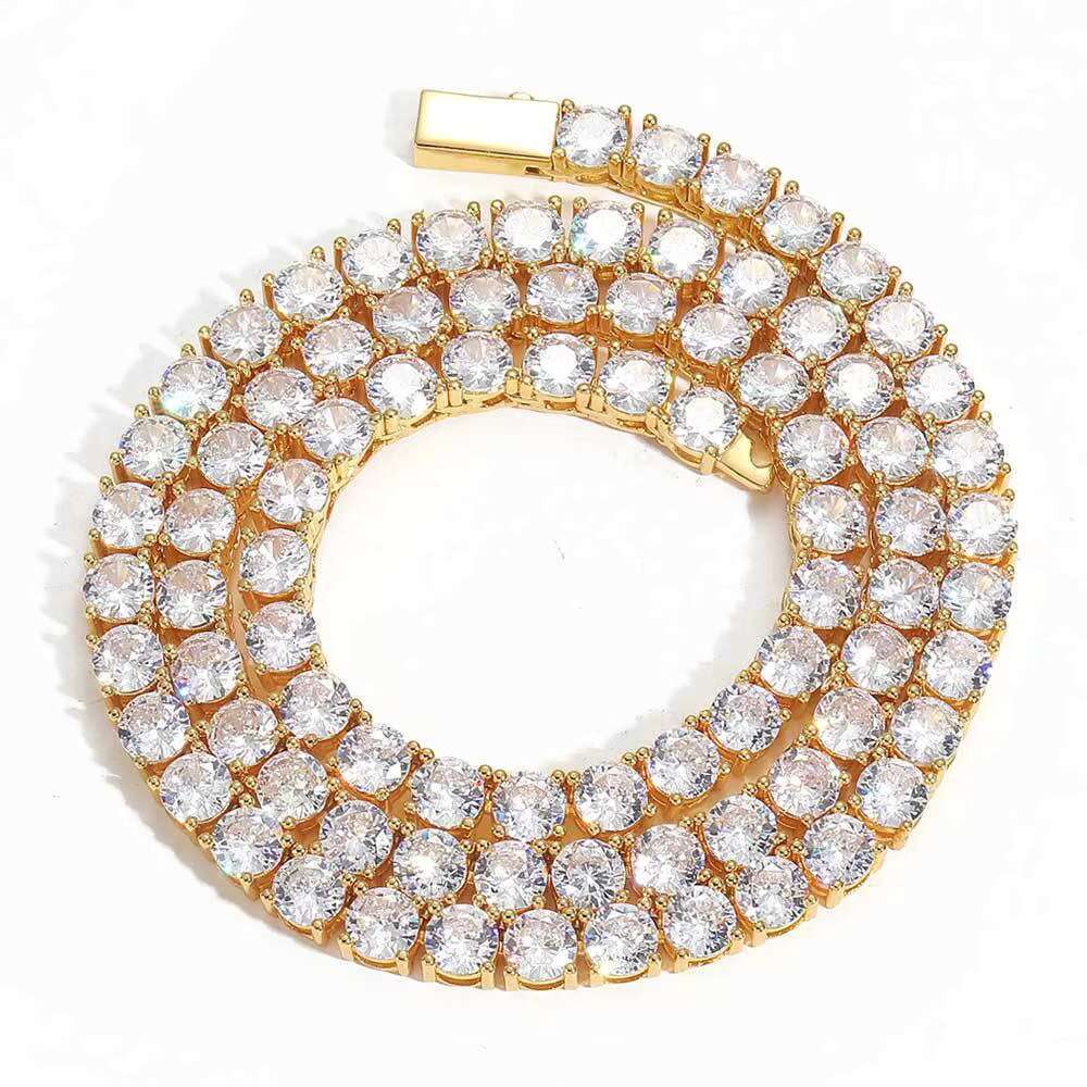 Wholesale Fine Jewelry Lced Out Spring Buckle Tennis Chain S925 Silver Moissanite Necklace Hip Hop Mens Bracelet Necklace